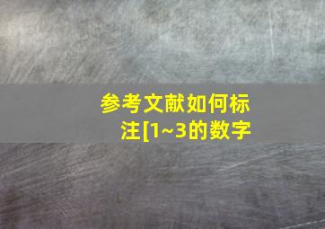 参考文献如何标注[1~3的数字